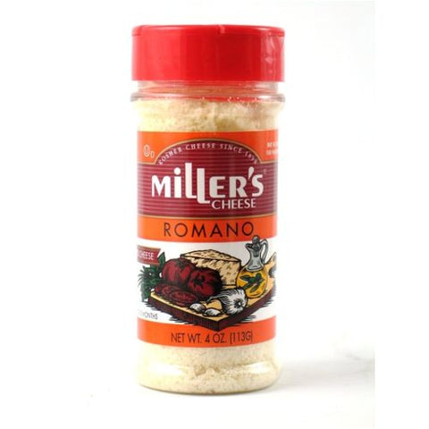 Millers Romano Cheese Grated 12 Pack  4 oz